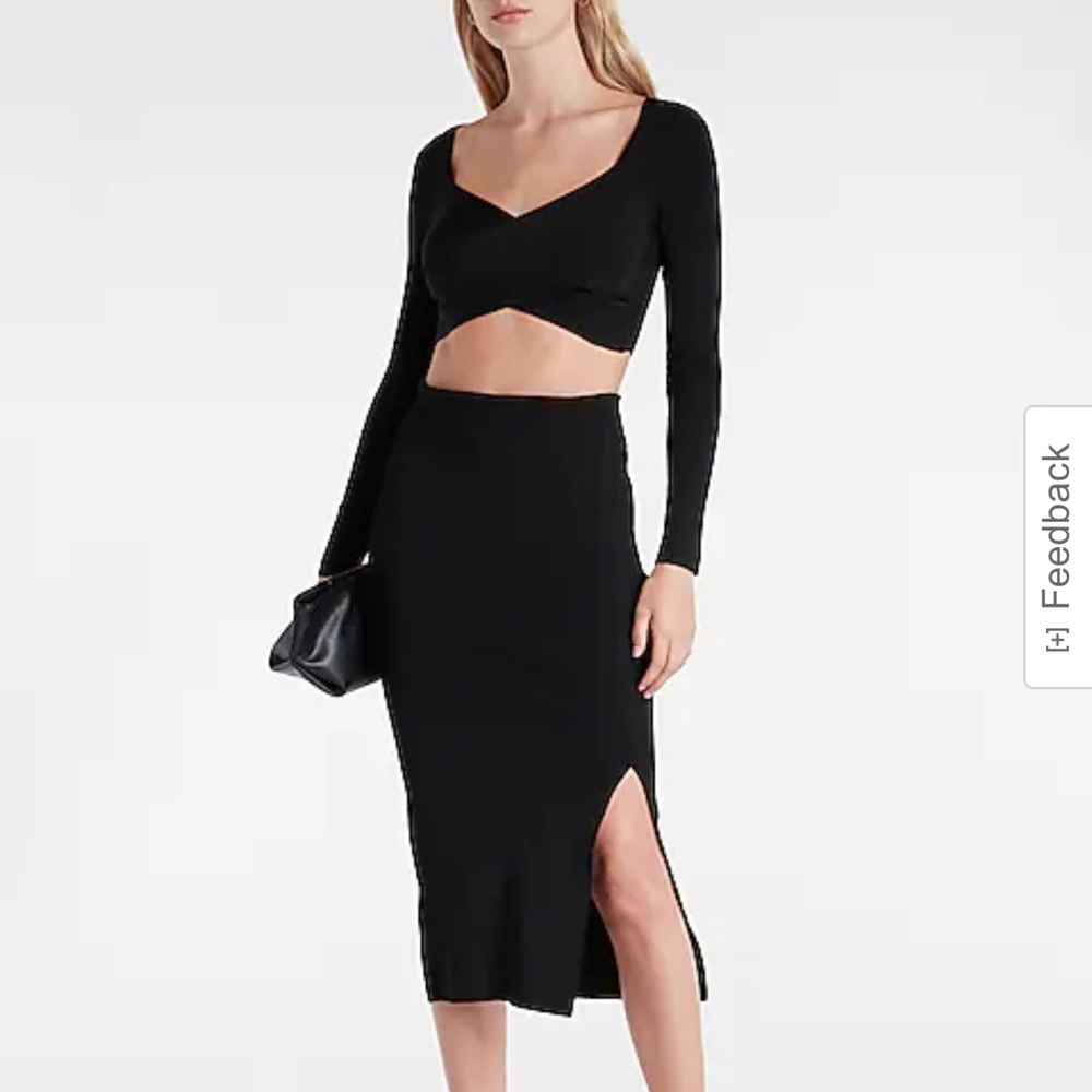 Express Body Contor Hot Pink Skirt Set NWT